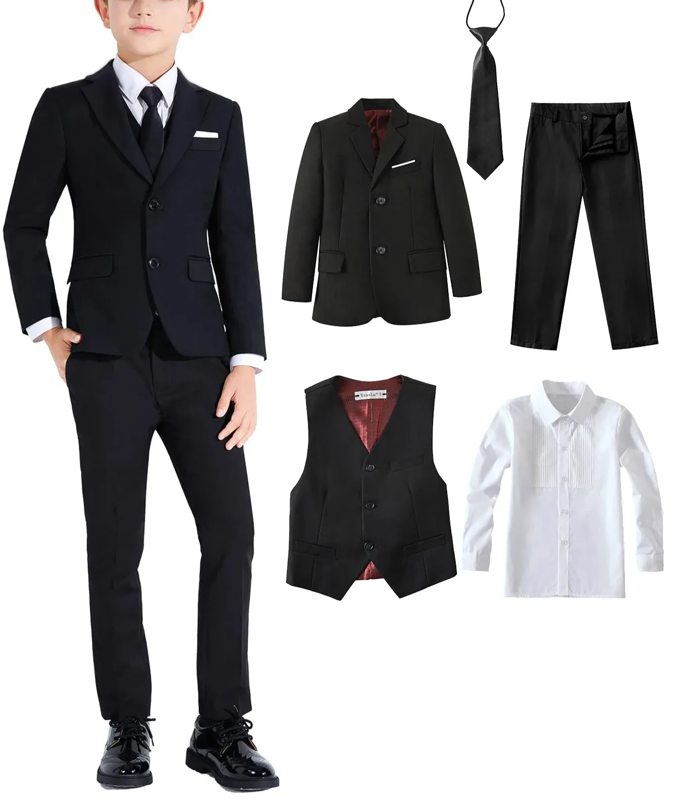 5-Piece Slim Fit Boy's Suit Set