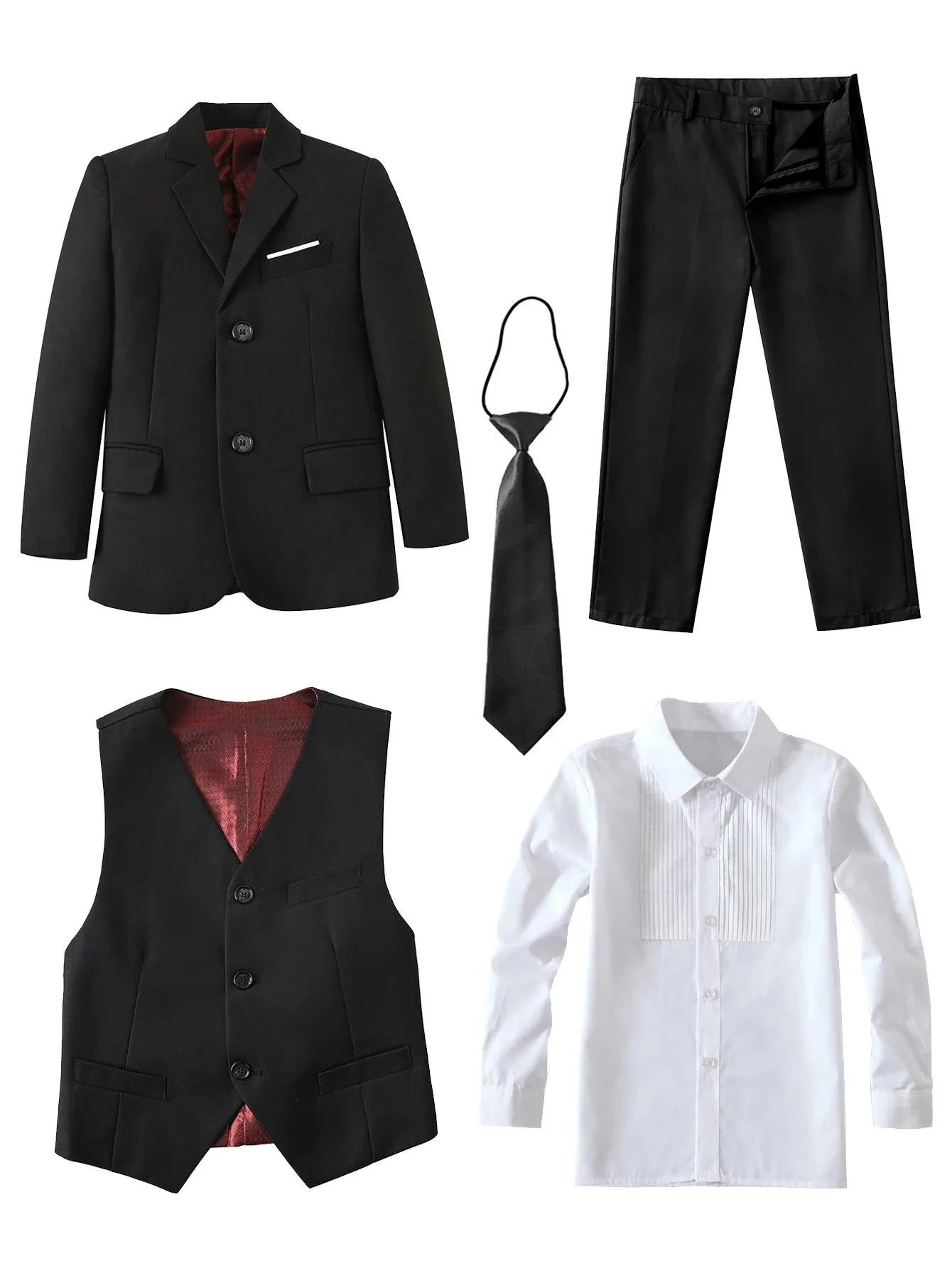 5-Piece Slim Fit Boy's Suit Set