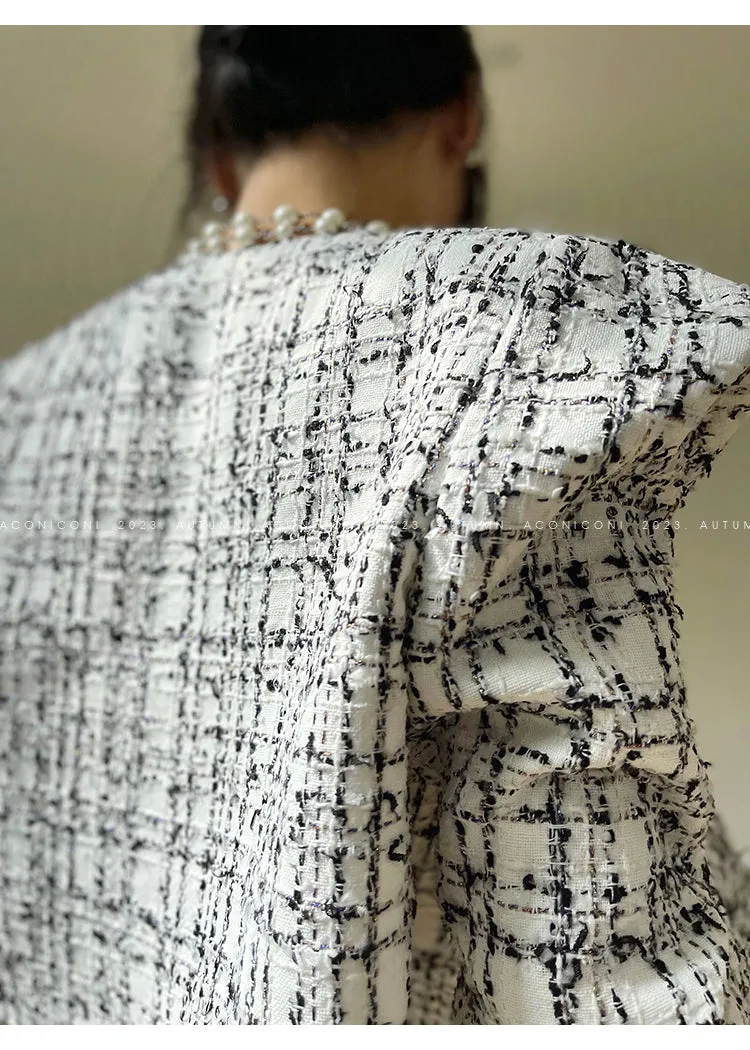 Aconiconi High-end tweed short coat    high-waist skirt two-piece set - Milan Wilderness