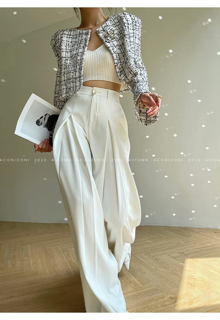 Aconiconi High-end tweed short coat    high-waist skirt two-piece set - Milan Wilderness