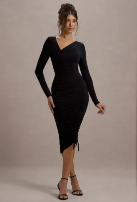Black Elegance Lycra Bodycon Dress