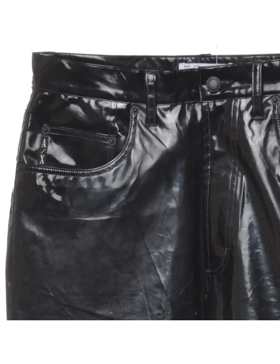 Black PVC Armani Exchange Tapered Trousers - W31 L32