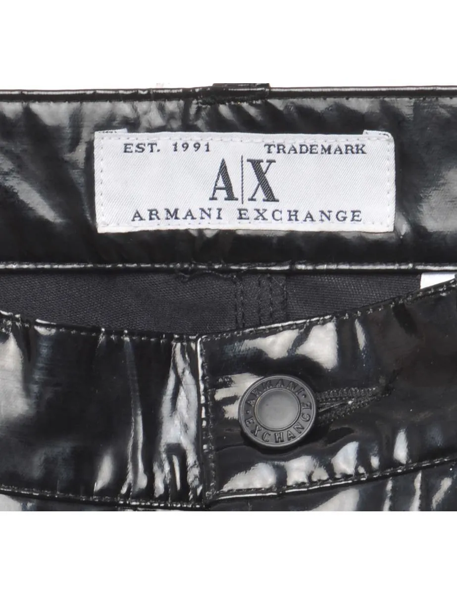 Black PVC Armani Exchange Tapered Trousers - W31 L32
