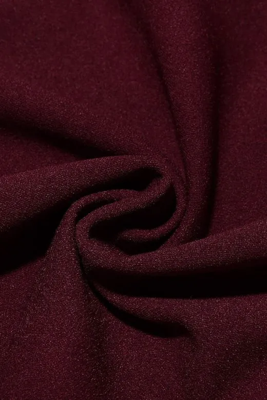 Celine Bodycon V Neck Midi Dress - Red Wine
