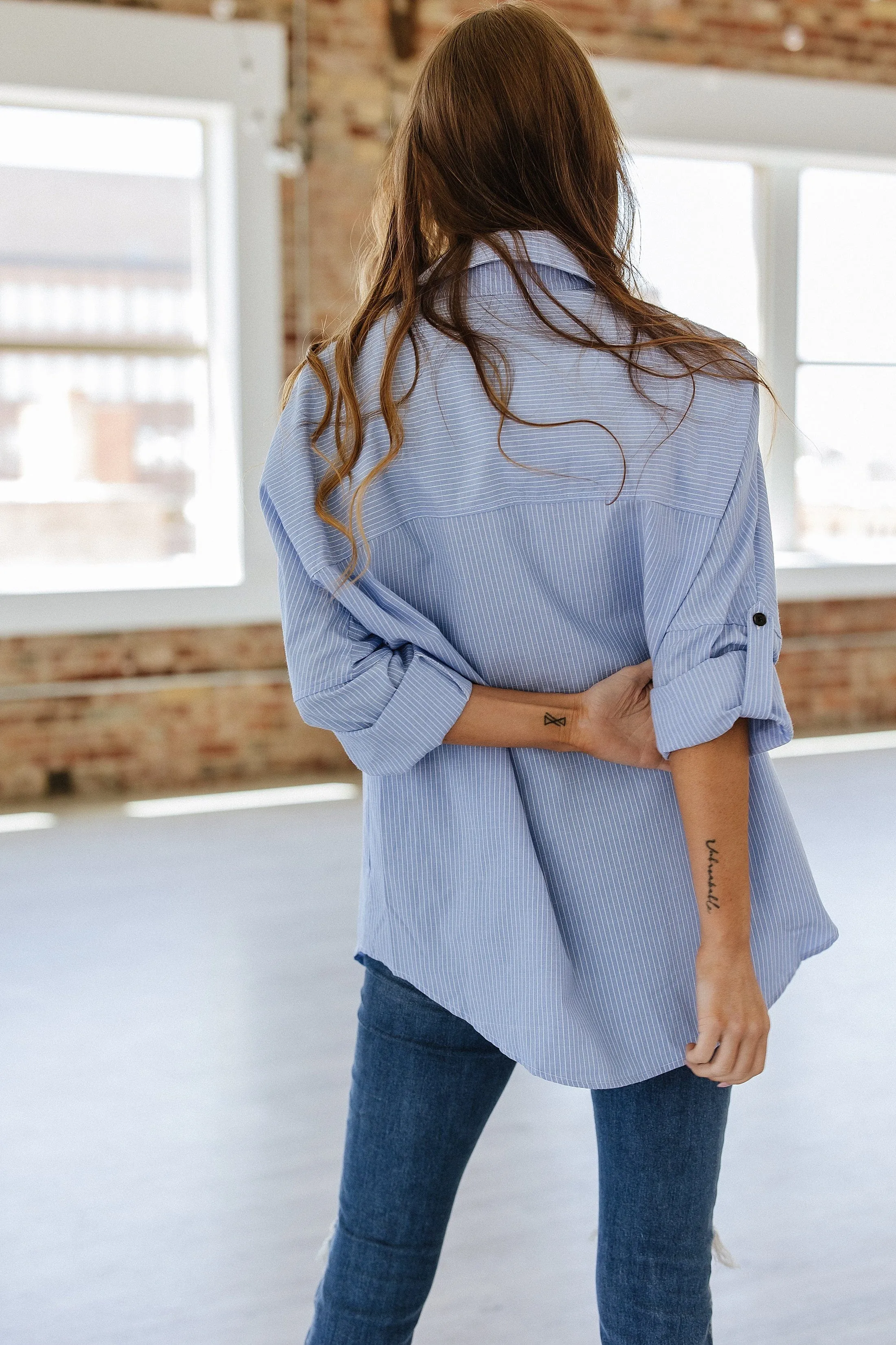 Clare Striped Button Up Shirt