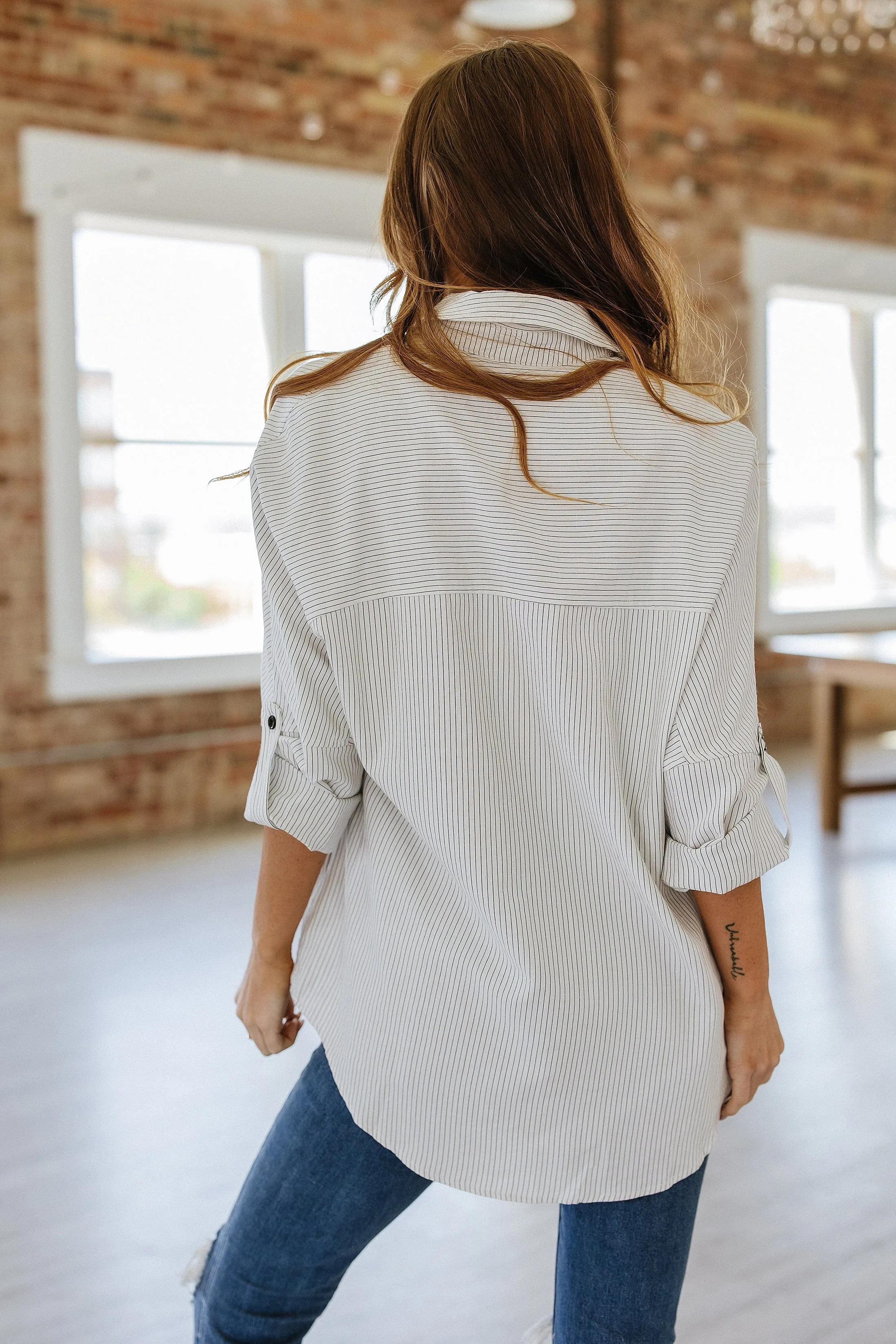 Clare Striped Button Up Shirt