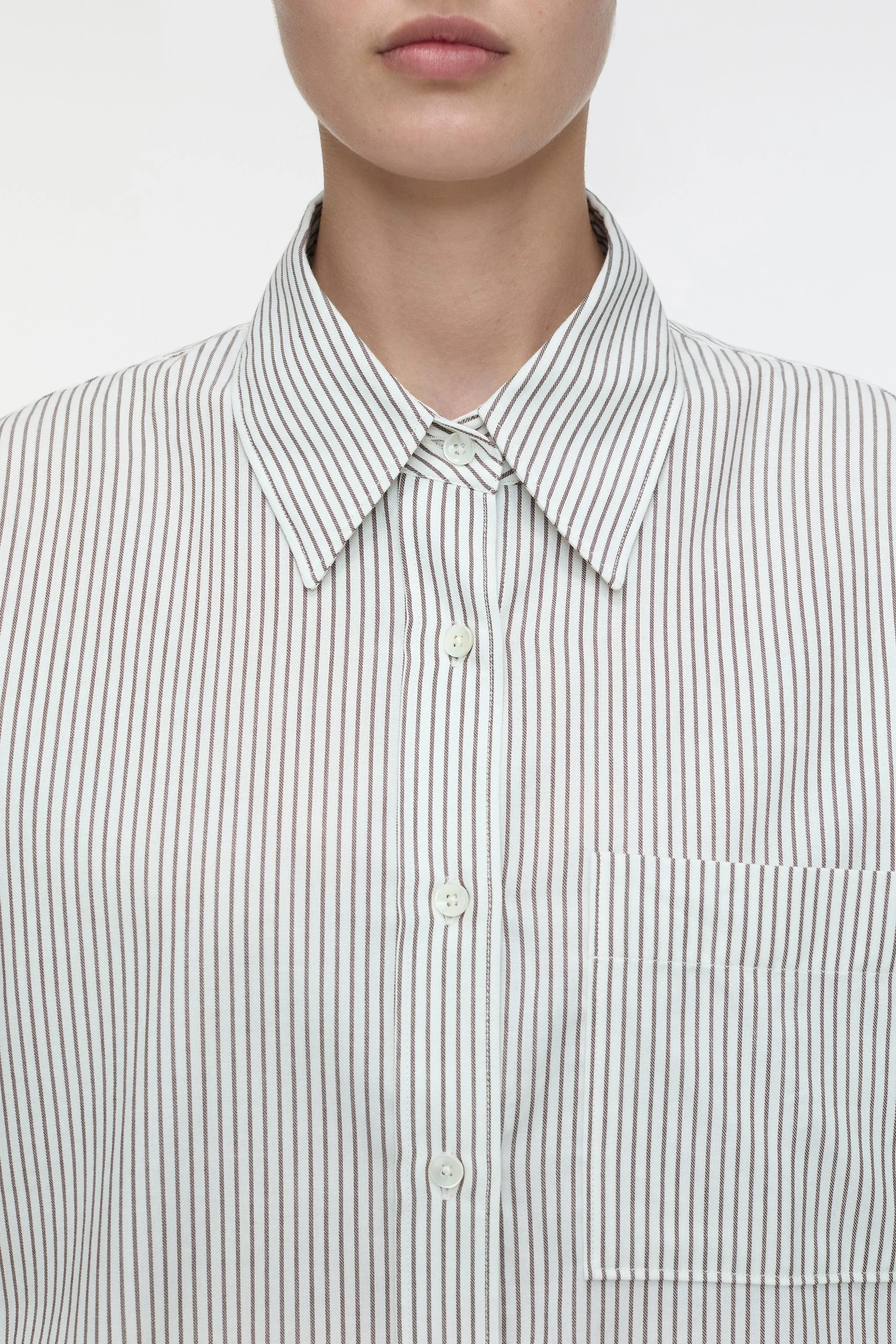 CLOSED WOMENS COTTON/WOOL BLEND SHIRT BLOUSE - IVORY