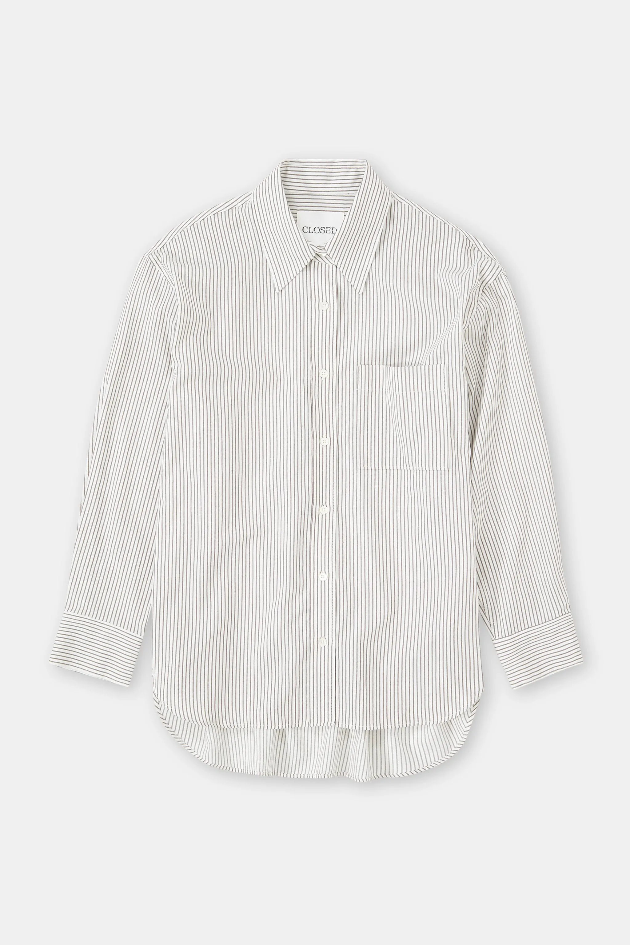 CLOSED WOMENS COTTON/WOOL BLEND SHIRT BLOUSE - IVORY