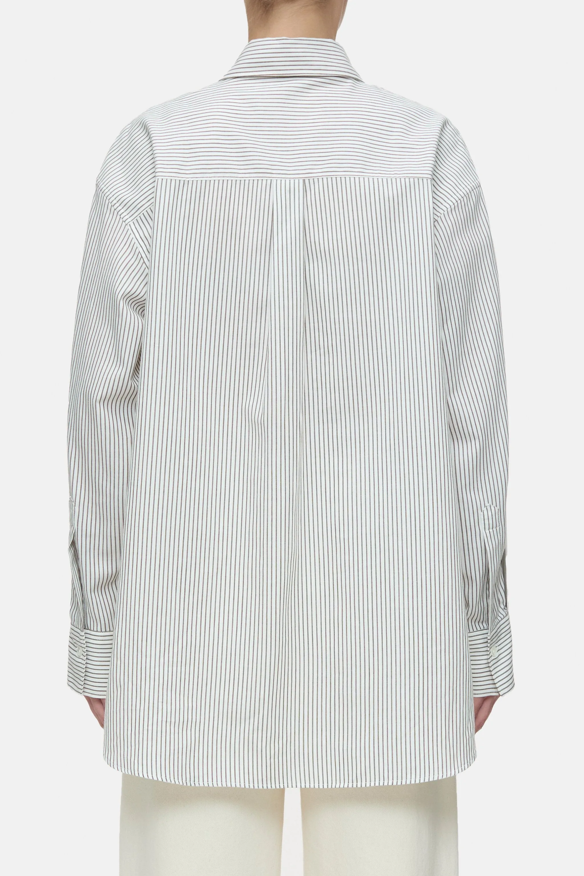 CLOSED WOMENS COTTON/WOOL BLEND SHIRT BLOUSE - IVORY