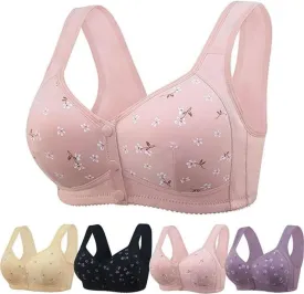 Daisy Bras for Women No Underwire Front Closure Comfort Senior Wireless Snap Closing Bra