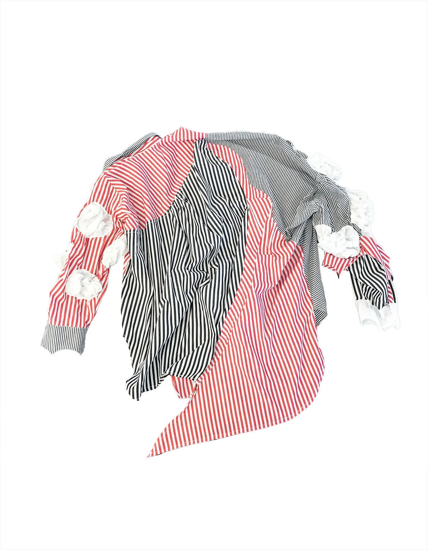 Distorted Contrast Striped Shirt
