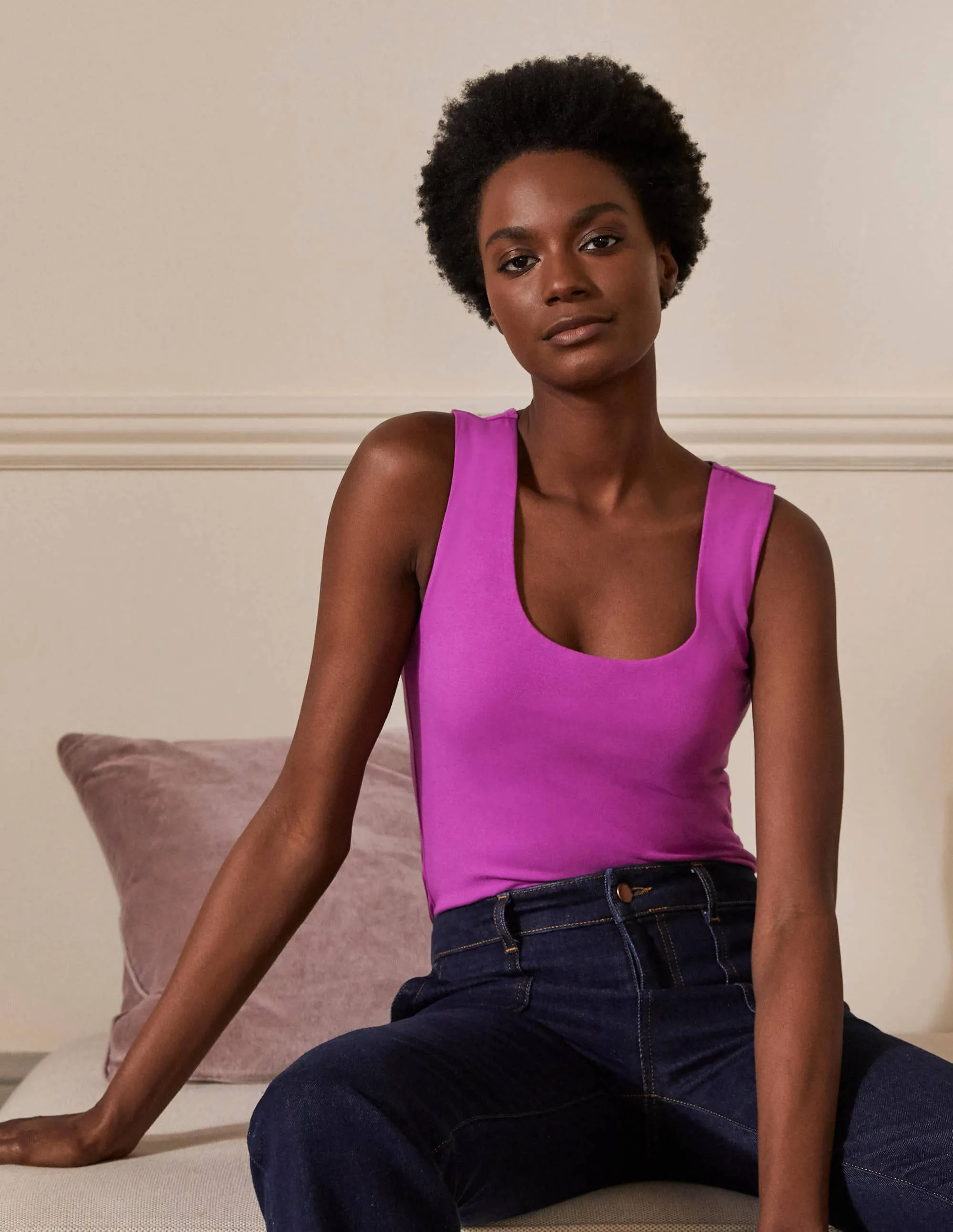 Double Layer Front Vest-Regal Purple