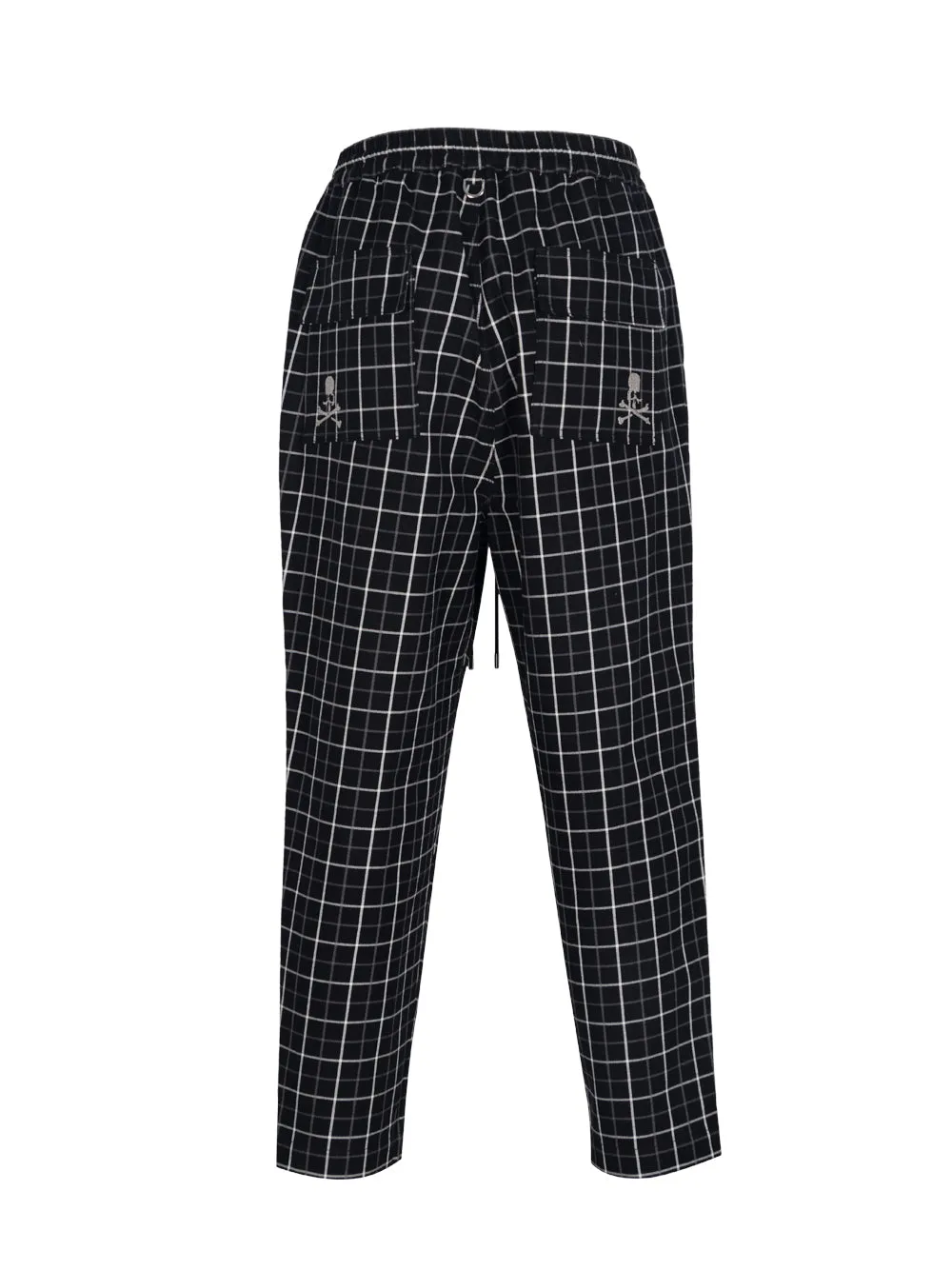  Easy Waist Tapered Trousers (Black Plaids)