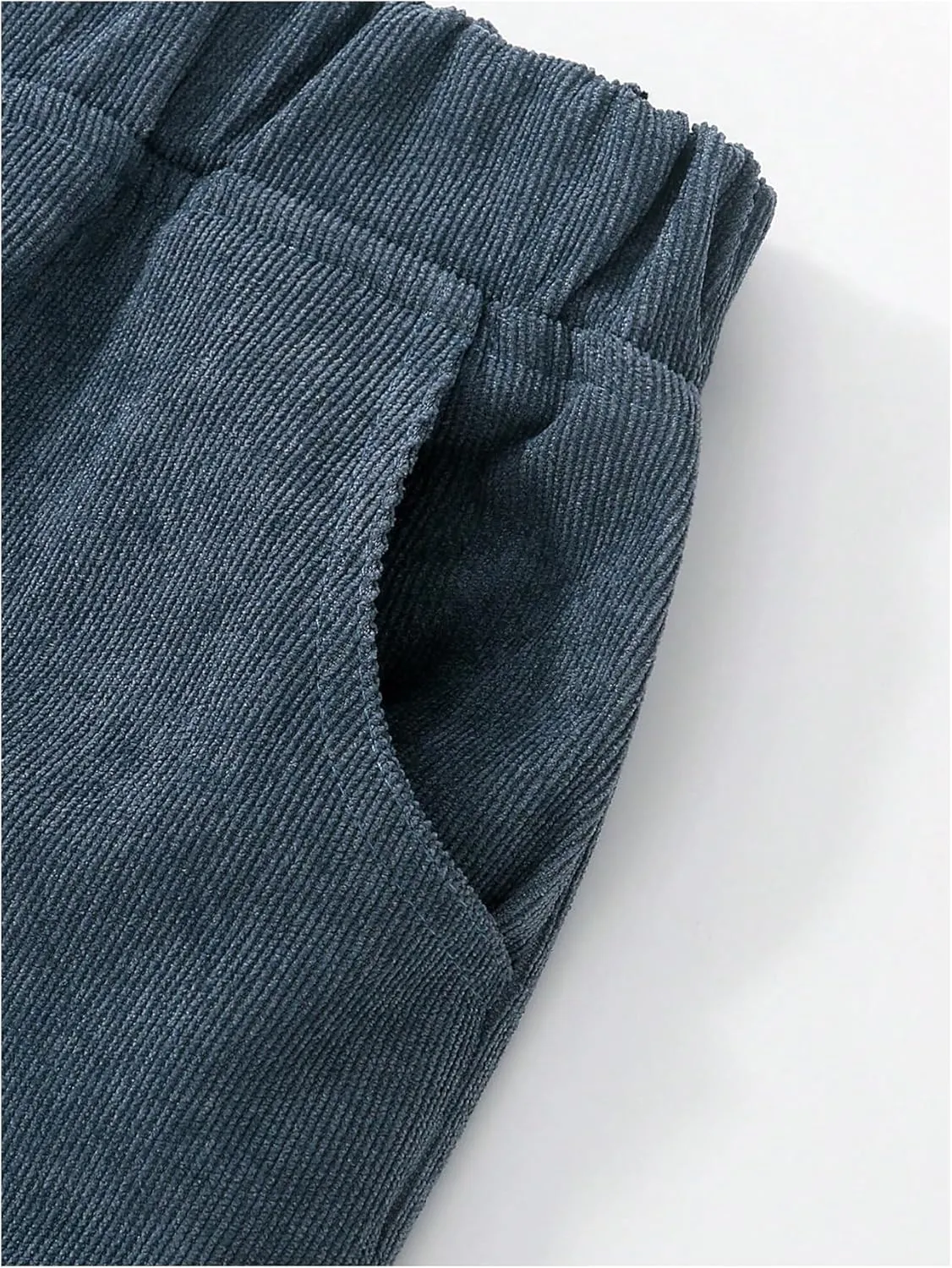 Floerns Boy's Casual Elastic Waist Tapered Trousers Long Corduroy Pants