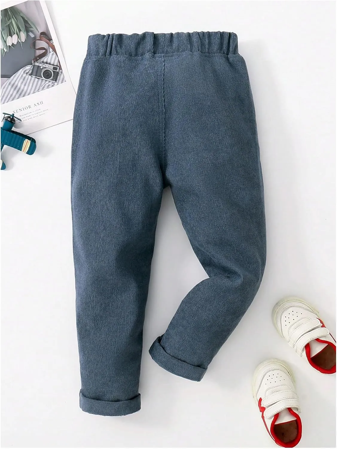 Floerns Boy's Casual Elastic Waist Tapered Trousers Long Corduroy Pants