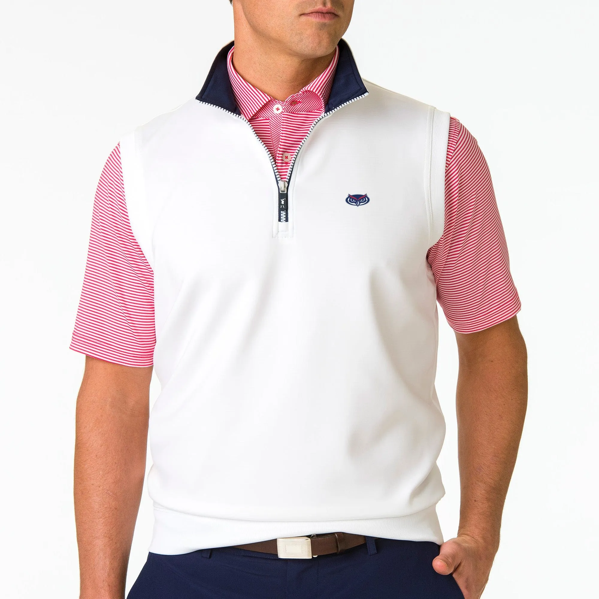 Florida Atlantic University | Caves Solid Quarter Zip Vest | Collegiate