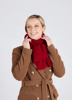 Foxford Red Ribbed Cashmere Scarf