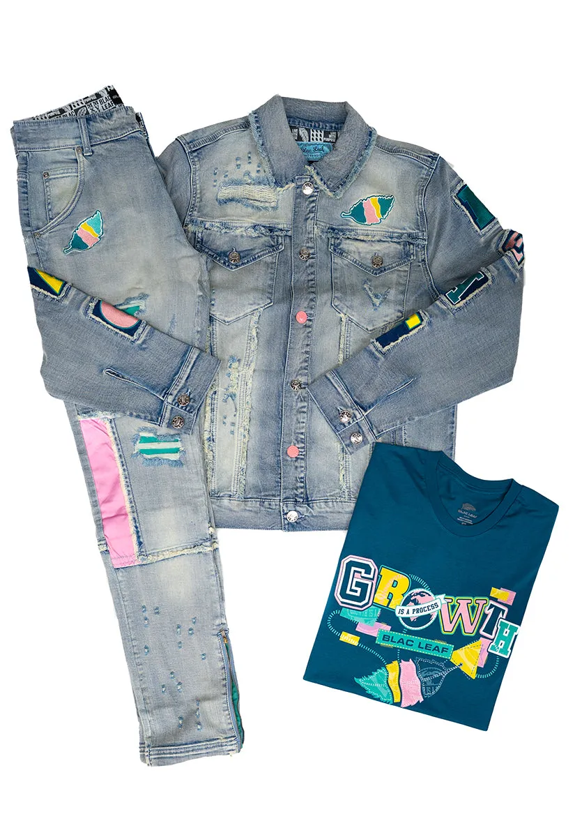Growth Patchwork Denim Jacket