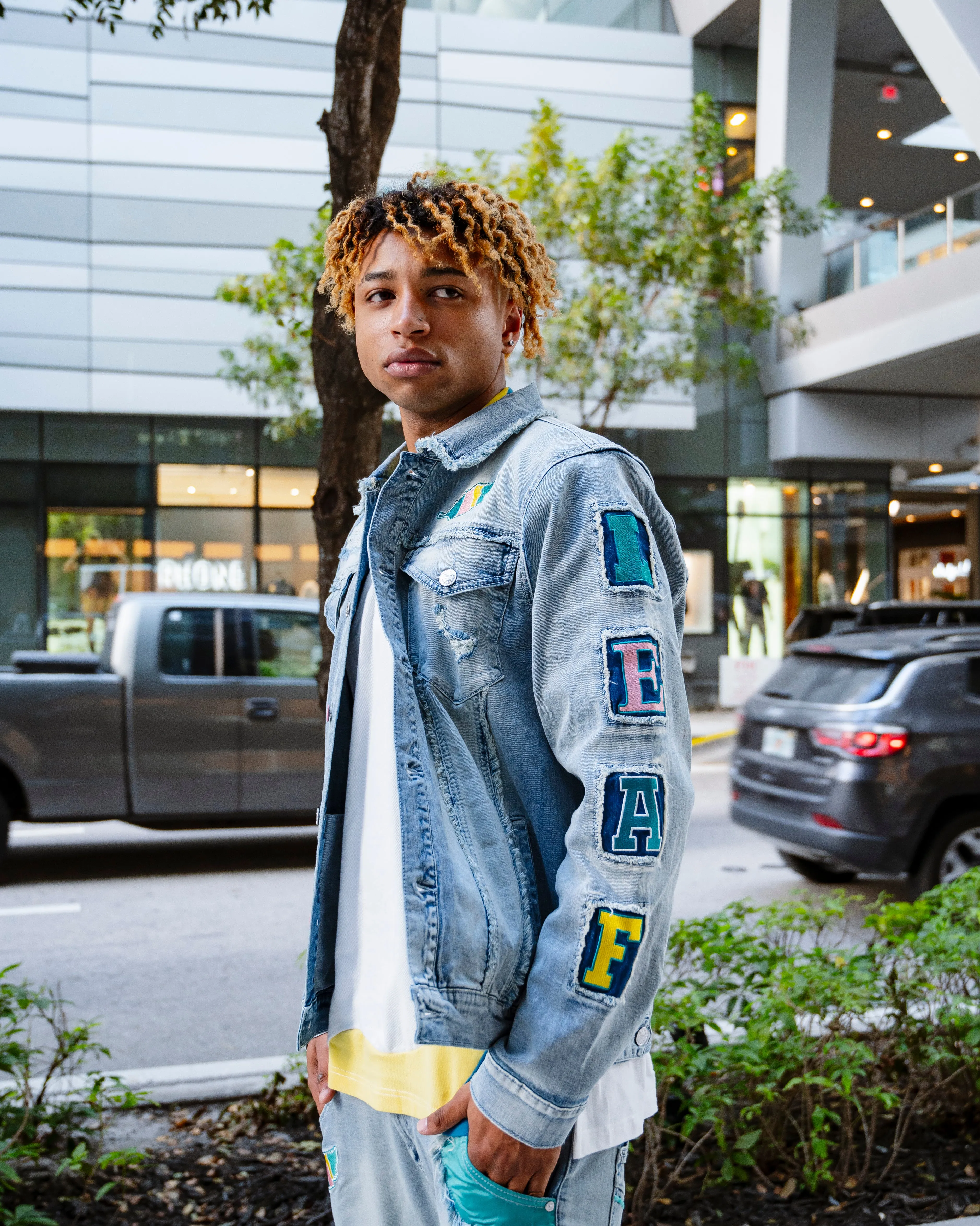 Growth Patchwork Denim Jacket