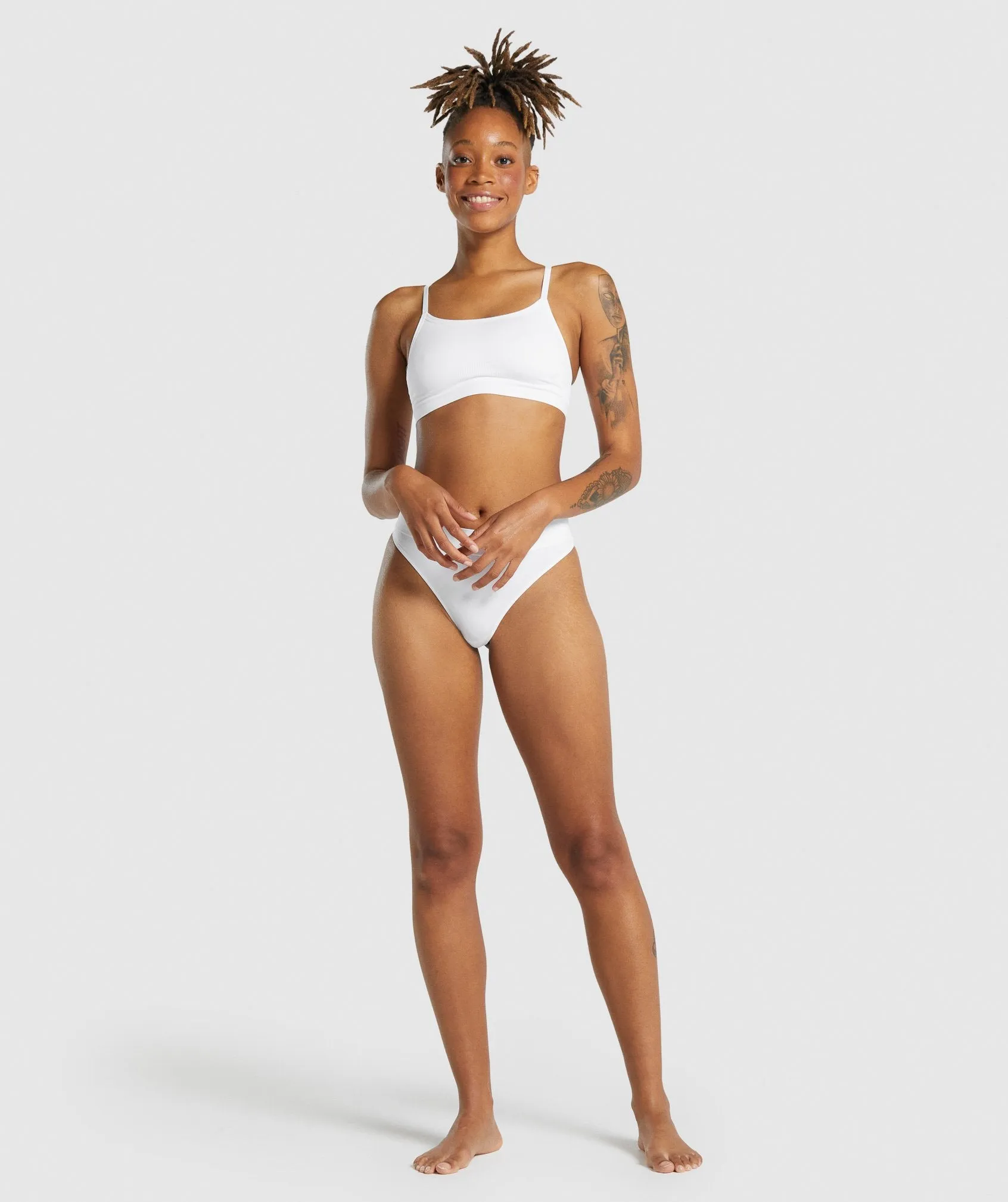 Gymshark Seamless High Rise Thong - White