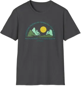 Inspirational Quote T-Shirt  Change Tolstoy, Motivational Gift, Unisex Tee, Positive Vibe, Book Lover Tee