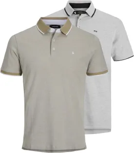 JACK & JONES Mens Jjepaulos Polo Ss 2pk Mp NoosPolo Shirt