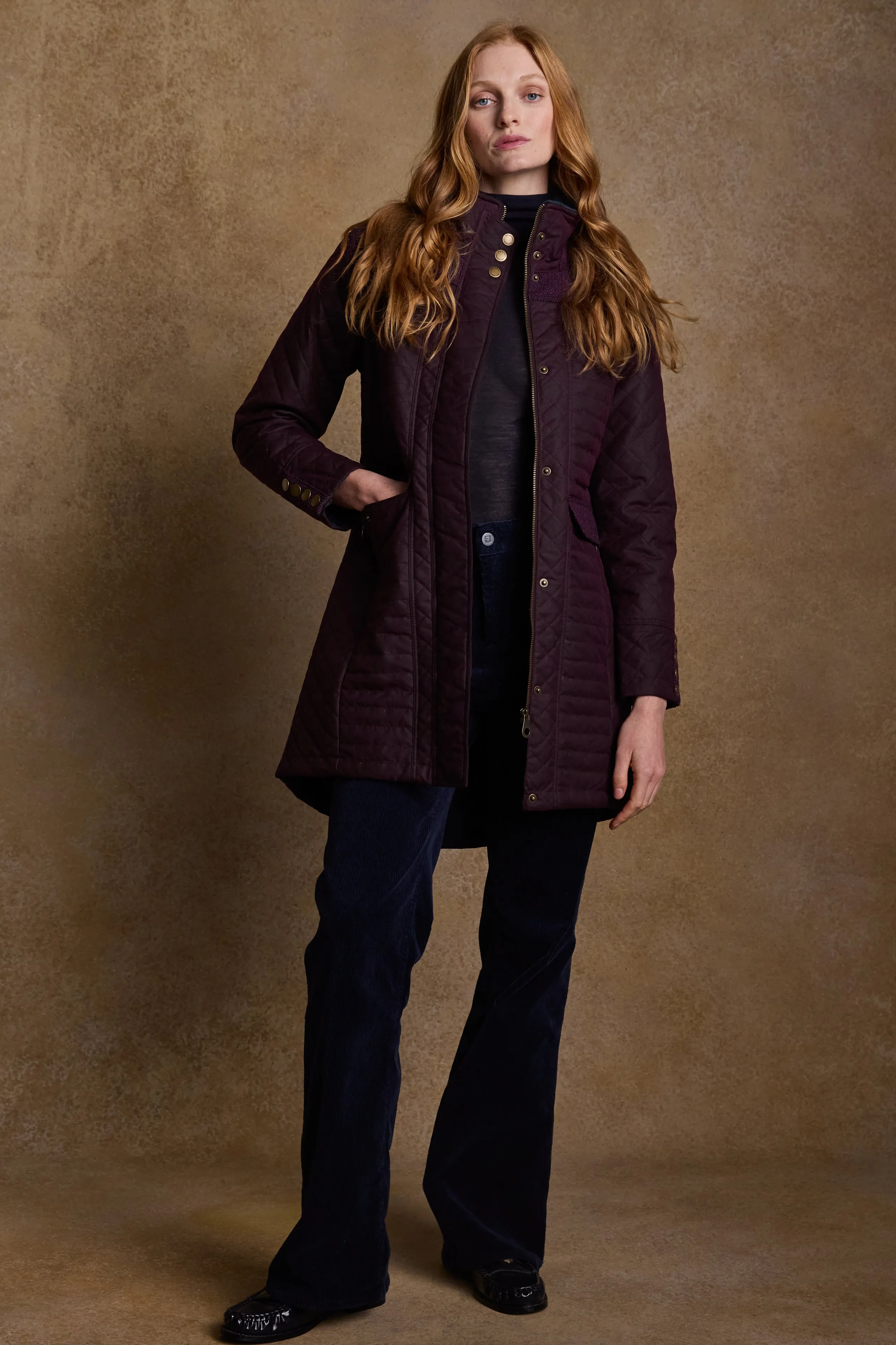 Jodie Wax Coat - Claret