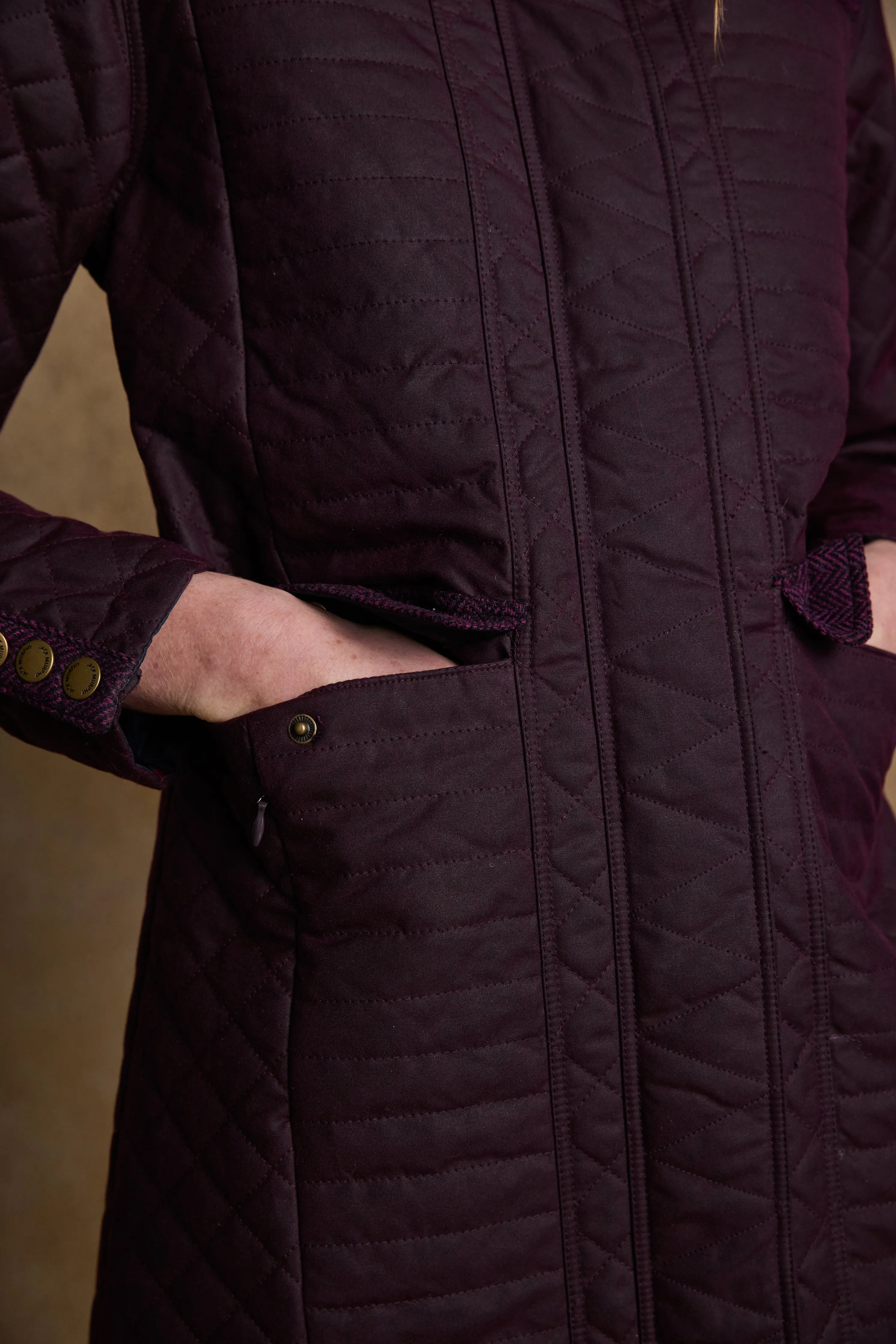 Jodie Wax Coat - Claret