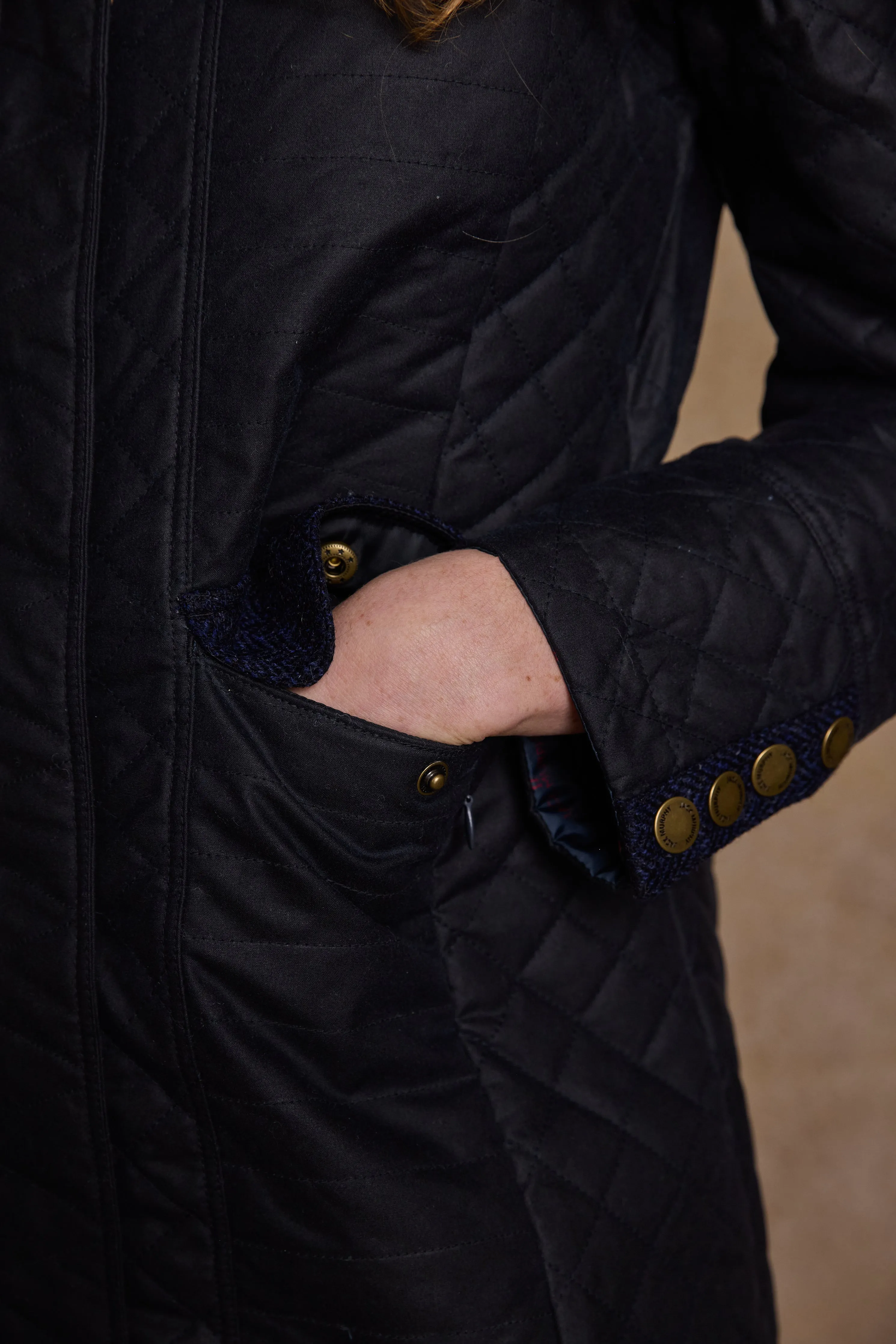 Jodie Wax Coat -  Navy