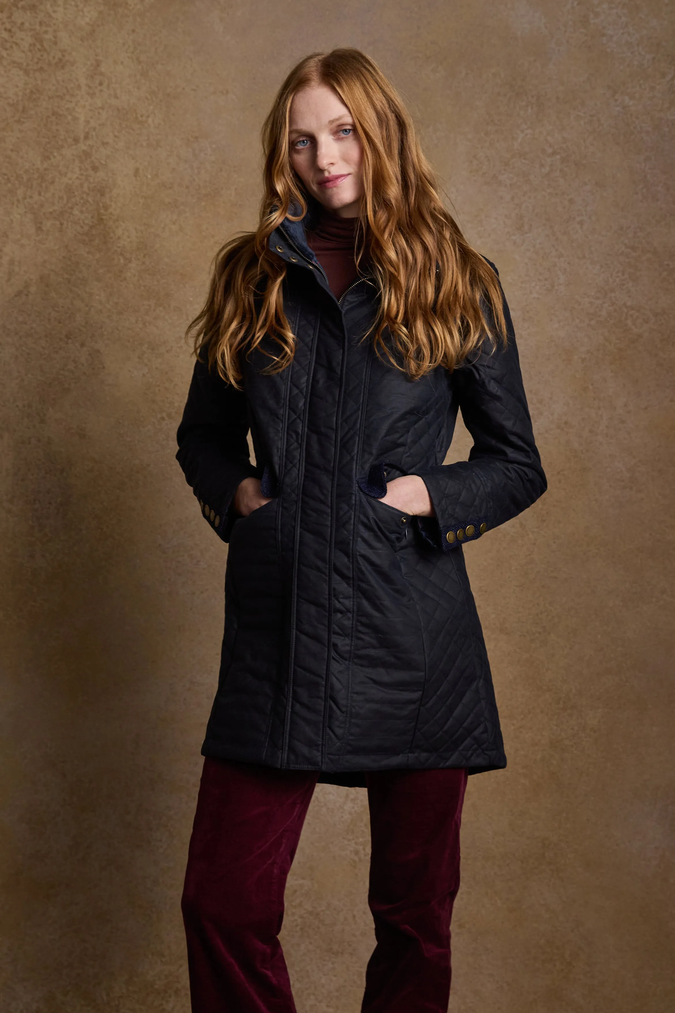 Jodie Wax Coat -  Navy