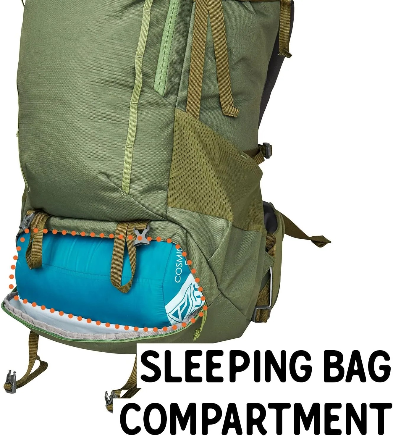 Kelty Asher Day Hiking Pack, 18-85 Liter Capacity, Hiking, Backpacking, Travel Pack, Internal Frame 2023 Model (65L Beluga)