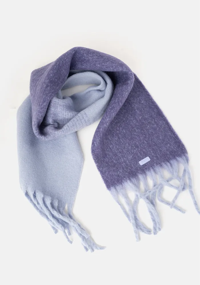 Lilac Two Tone Cosy Knitted Scarf