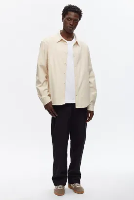 Men's Abaza Shirt in Alabaster Herringbone