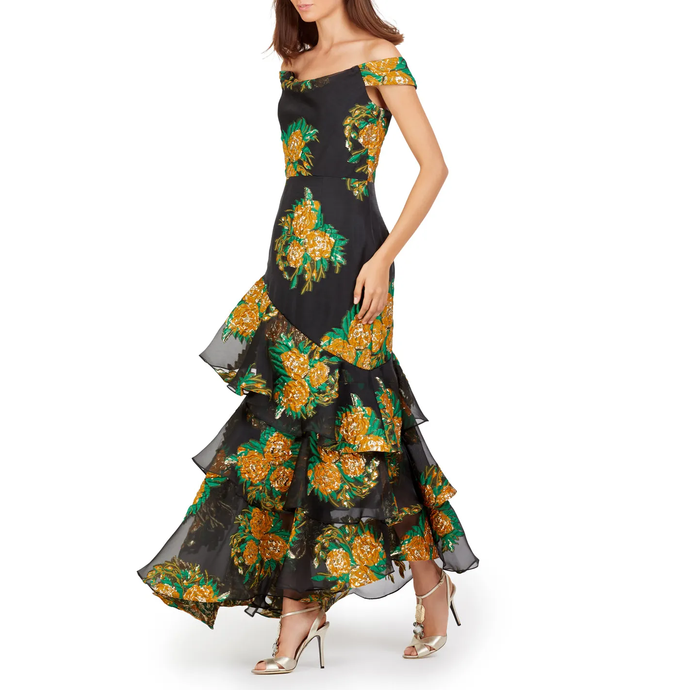 Off-Shoulder Midi Gown
