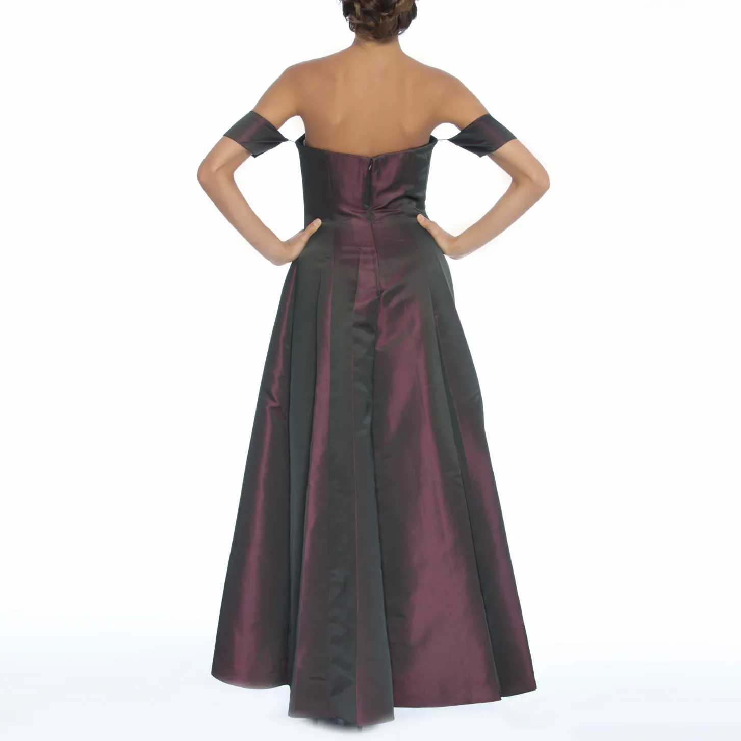 Off Shoulder Placement Floral Evening