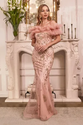 Off-shoulder Tulle Gown