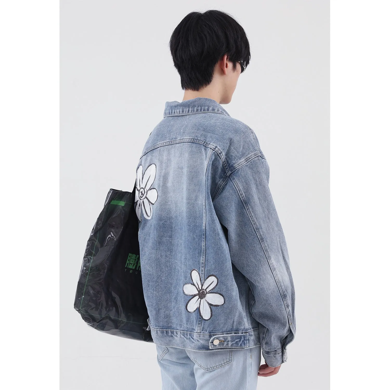 Paisley Denim Jacket Men's Autumn Loose Printed Casual Denim Jacket