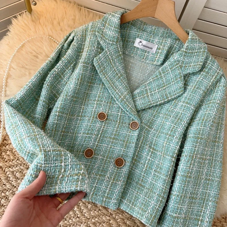 Pankh Tez Light Tweed Formal Short Blazer Coat