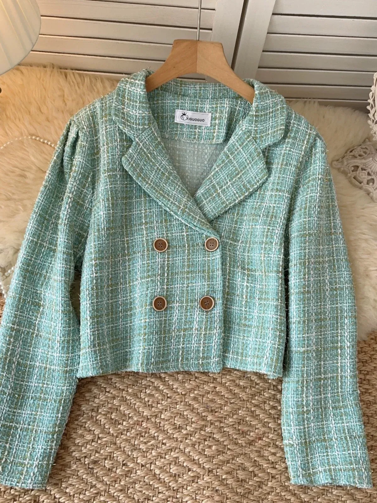Pankh Tez Light Tweed Formal Short Blazer Coat