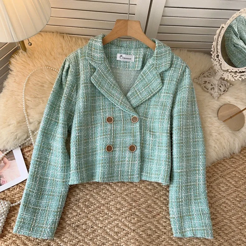 Pankh Tez Light Tweed Formal Short Blazer Coat