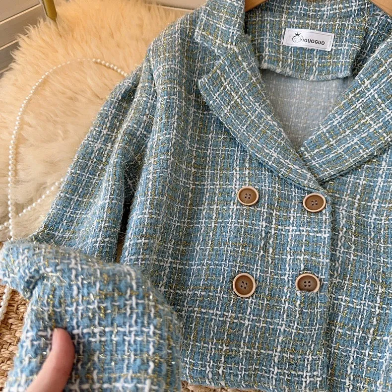 Pankh Tez Light Tweed Formal Short Blazer Coat