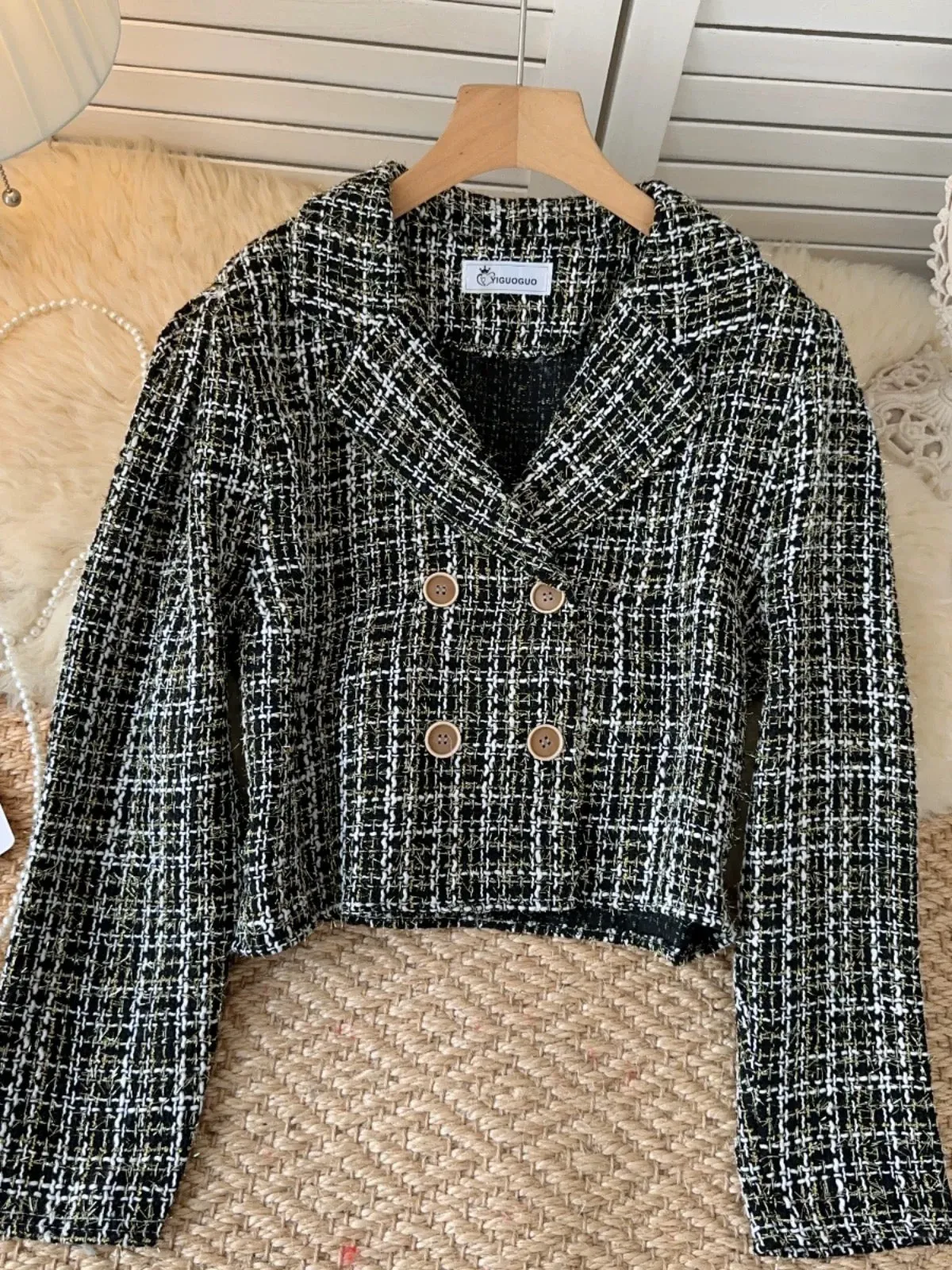 Pankh Tez Light Tweed Formal Short Blazer Coat