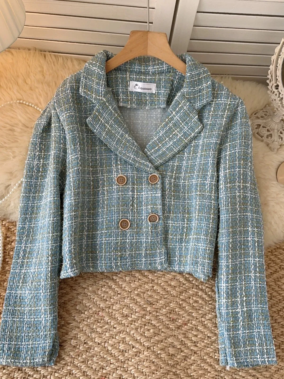 Pankh Tez Light Tweed Formal Short Blazer Coat