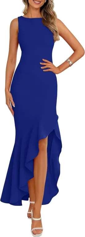 PRETTYGARDEN Wedding Guest Dresses for Women 2025 Summer Formal Gala Maxi Dress Ruffle Mermaid Cocktail Long Dresses