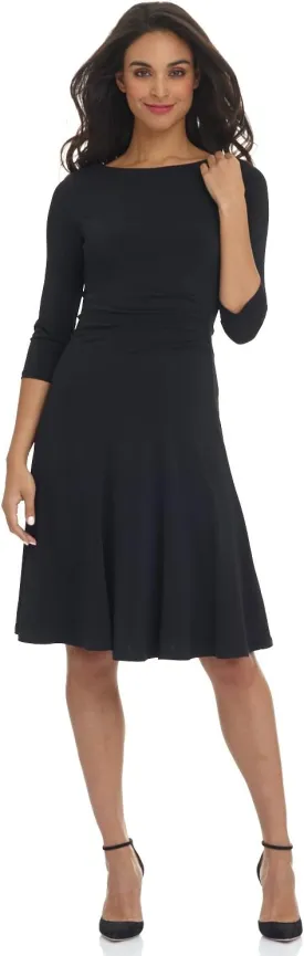 REKUCCI Women's Flippy Fit N' Flare Dress with 3/4 Sleeves