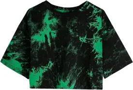 SOFIA'S CHOICE Tie Dye Crop Tops for Women Loose Fit Summer Short Sleeve T Shirt Boxy Cropped Tees