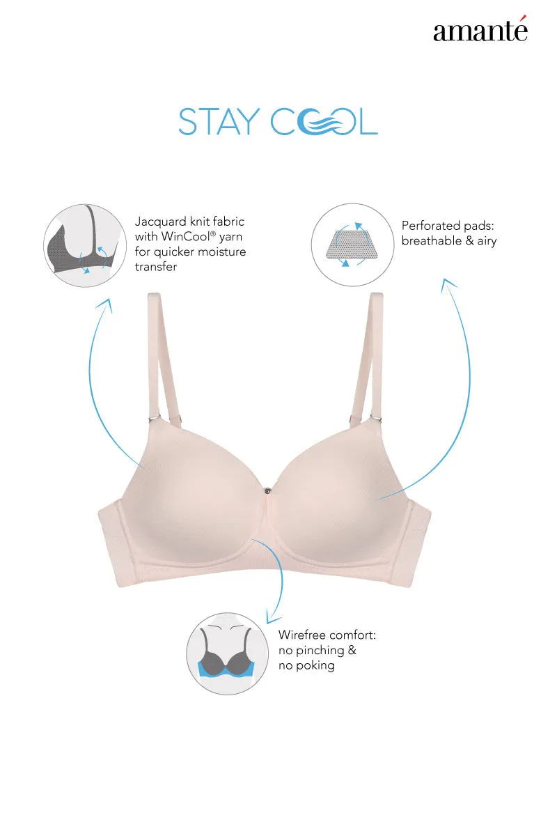 Stay Cool - Padded Non-Wired Cooling Bra - Rosewater