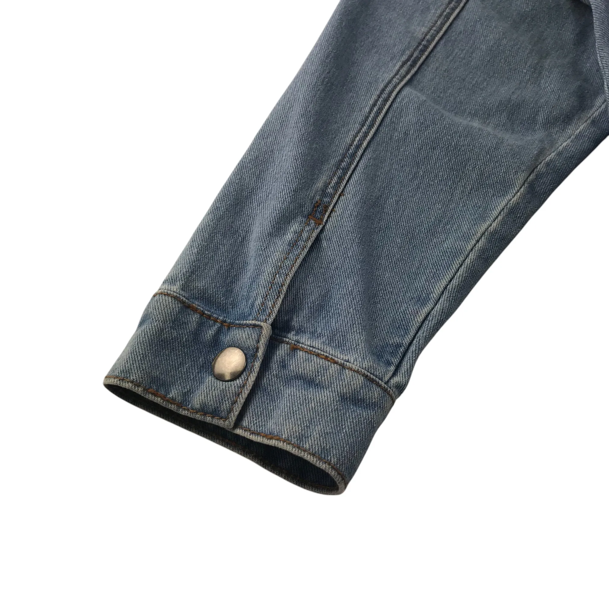 Top Shop denim jacket women size UK 6 light blue denim cotton