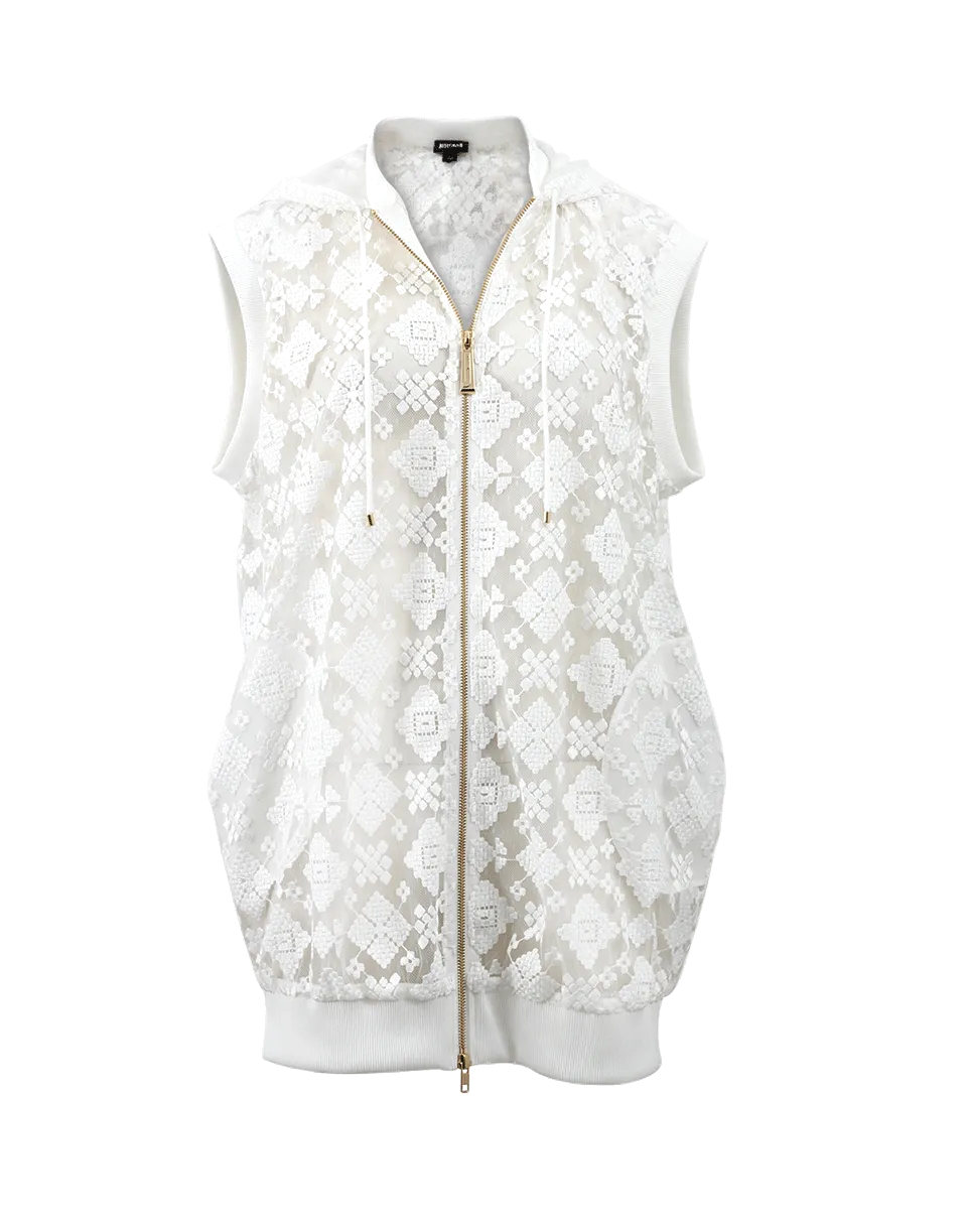 Tulle Hooded Zip Vest