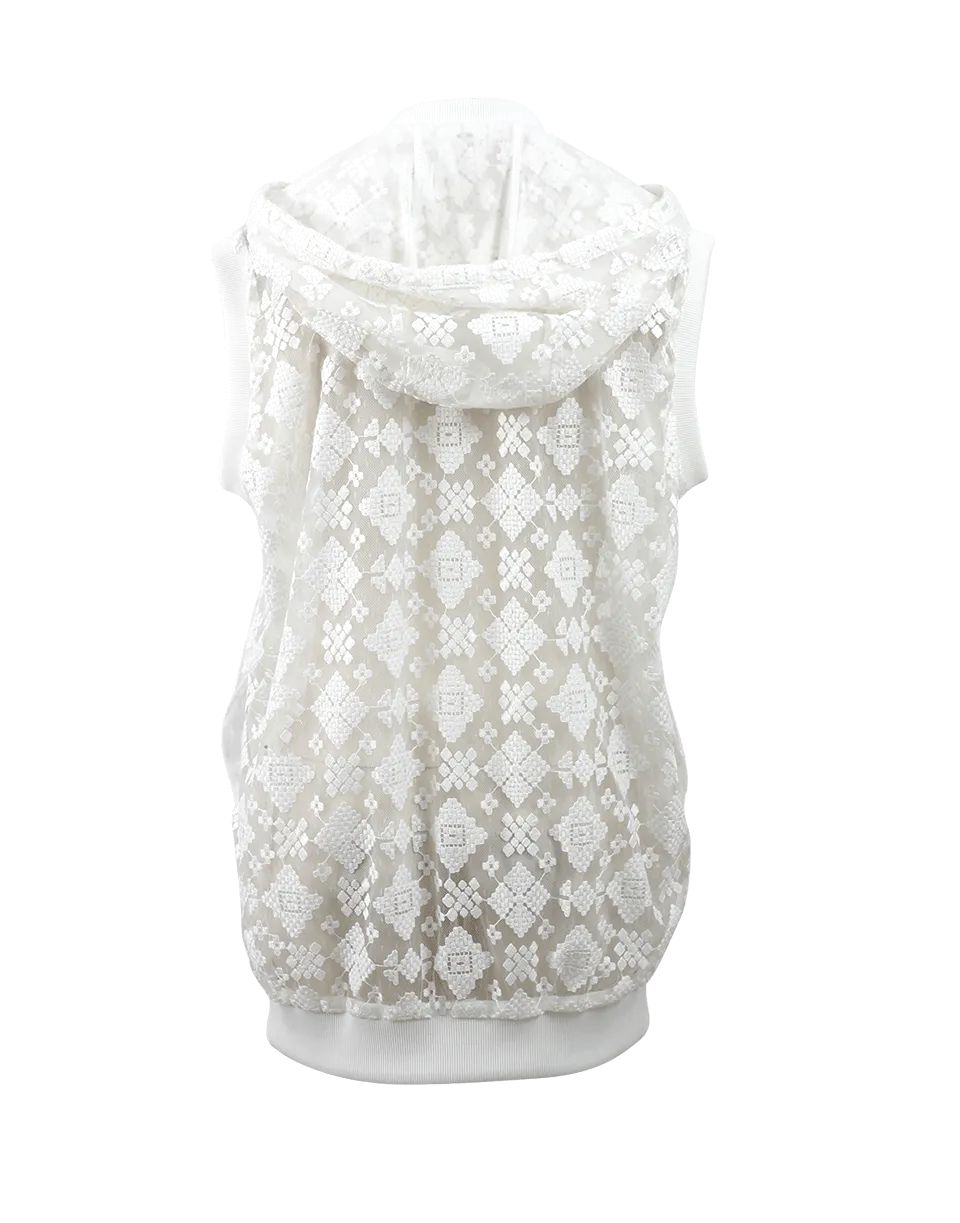 Tulle Hooded Zip Vest